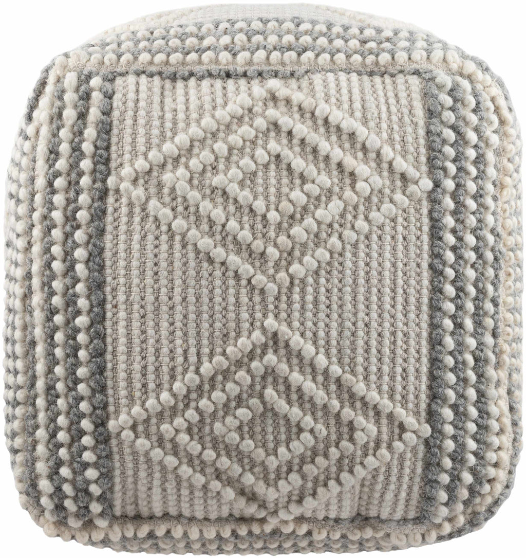 Murgon Cream W Wool Pouf-1