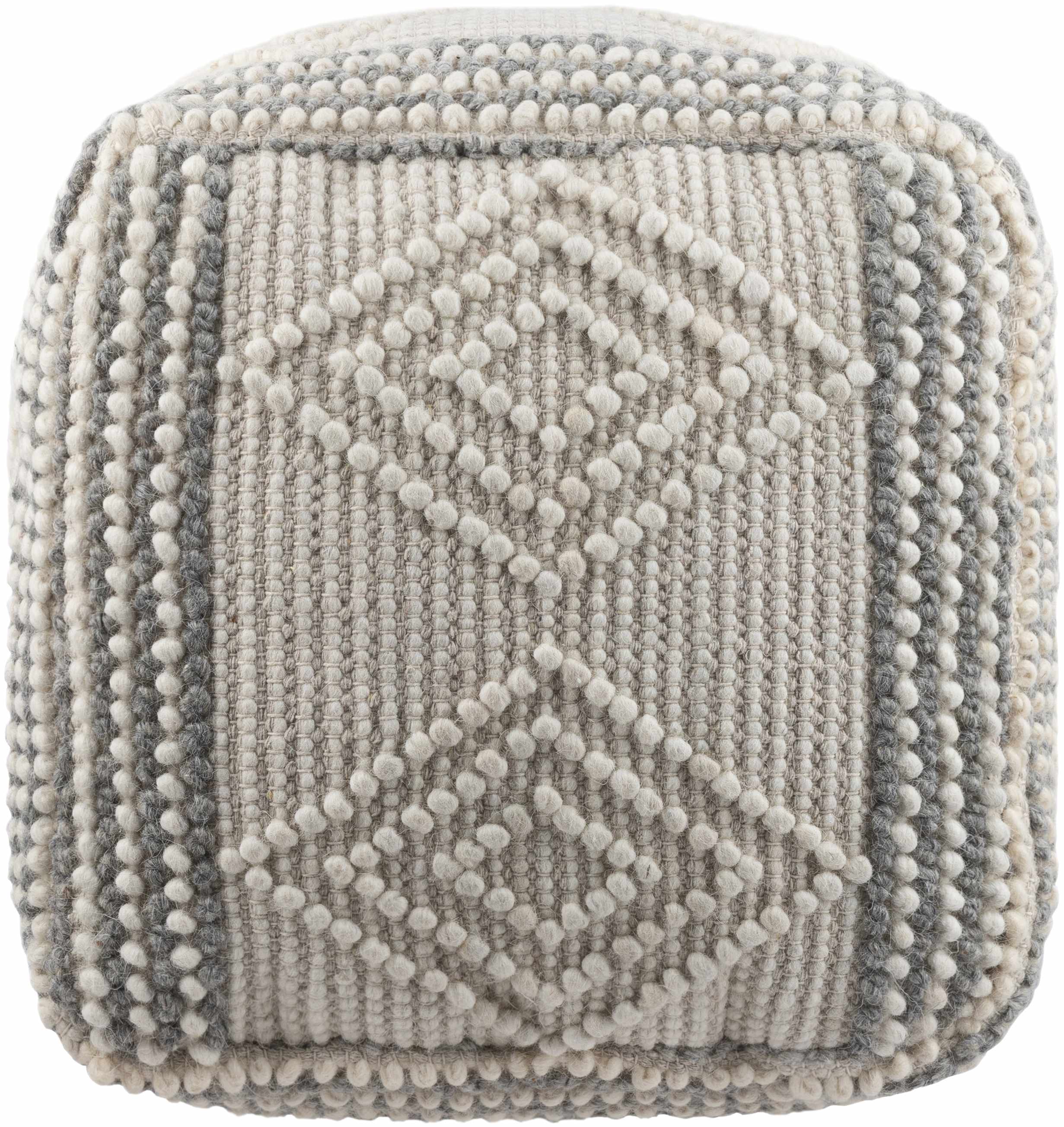 Murgon Cream W Wool Pouf-1