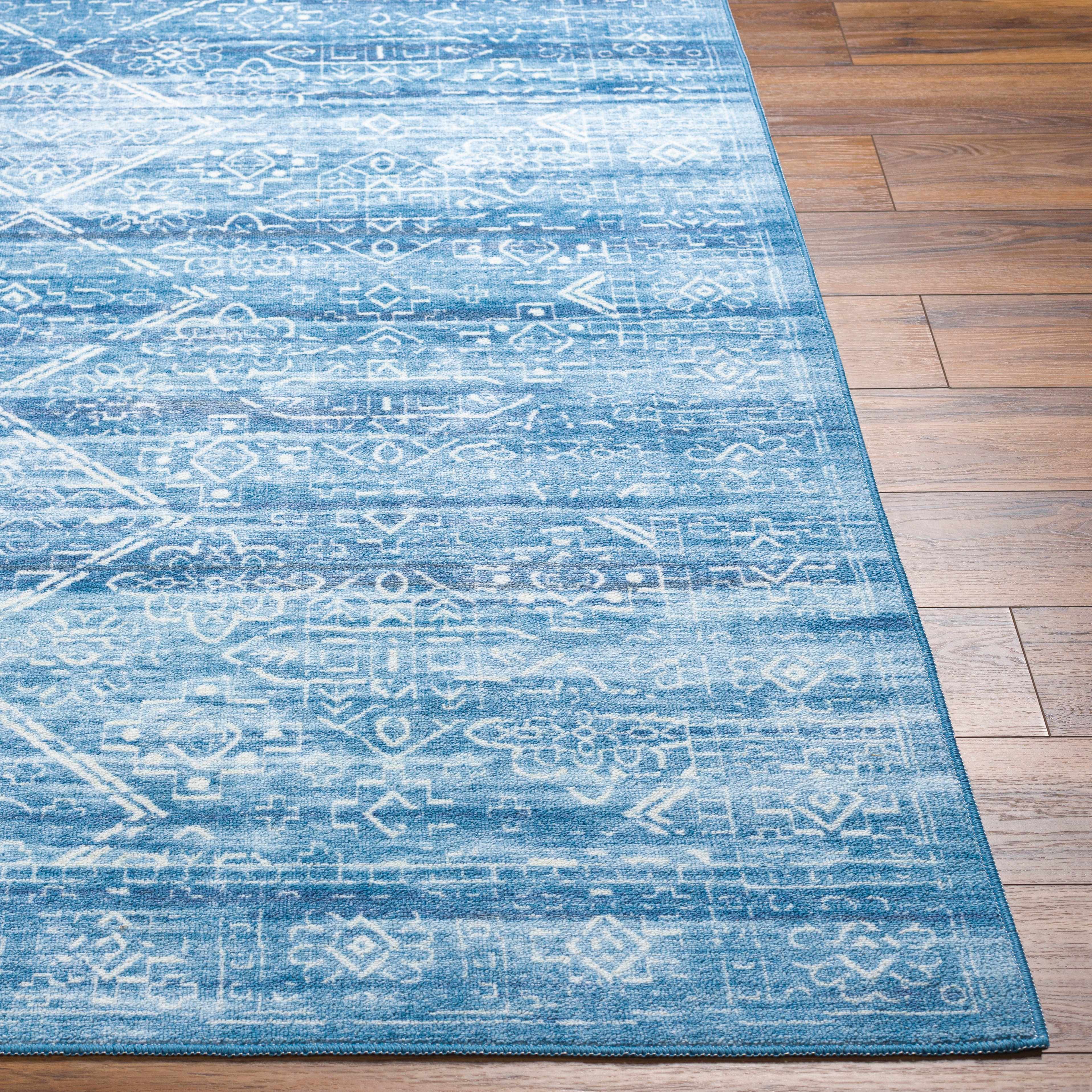 Blake Arctic Sky Washable Area Rug - Clearance-3
