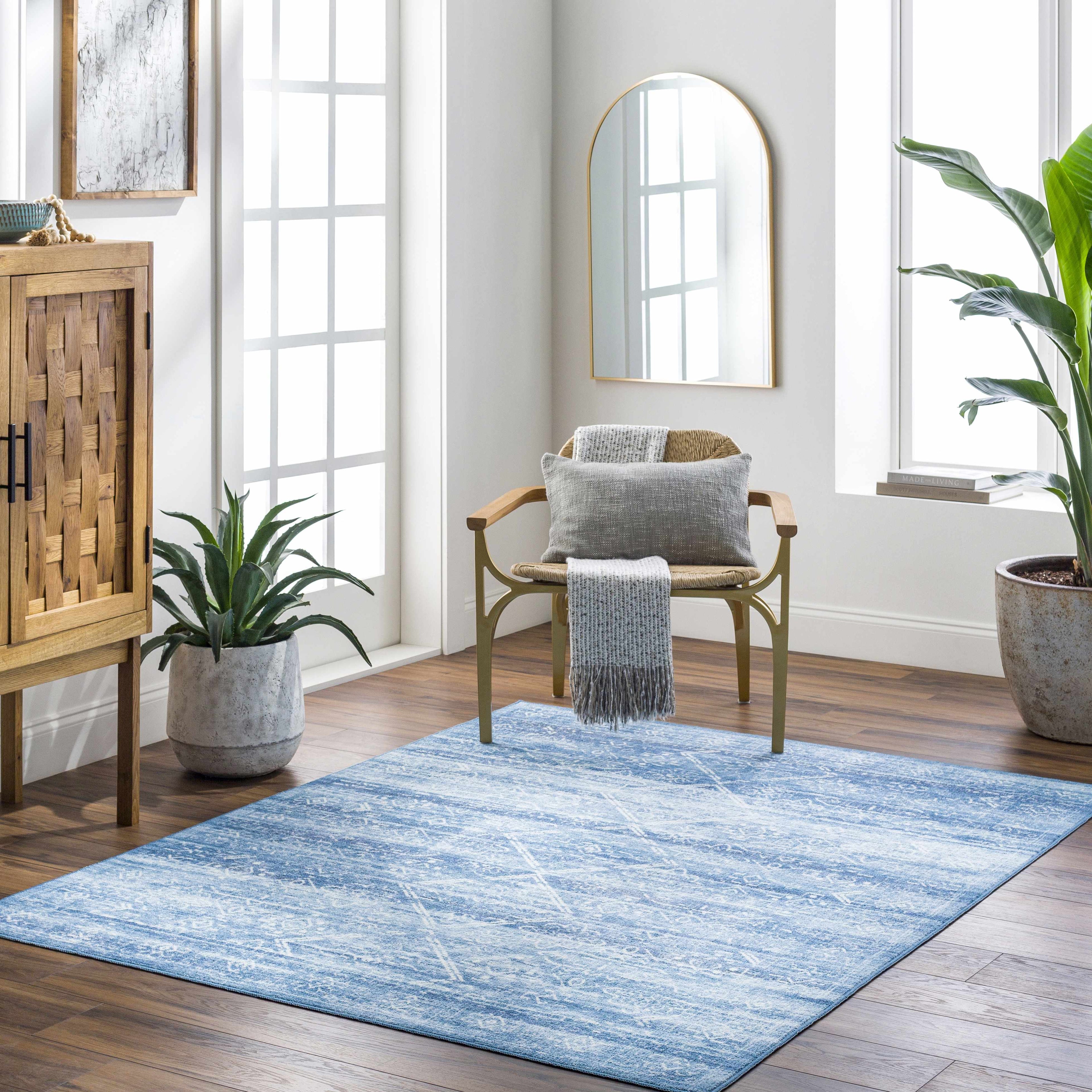 Blake Arctic Sky Washable Area Rug - Clearance-1